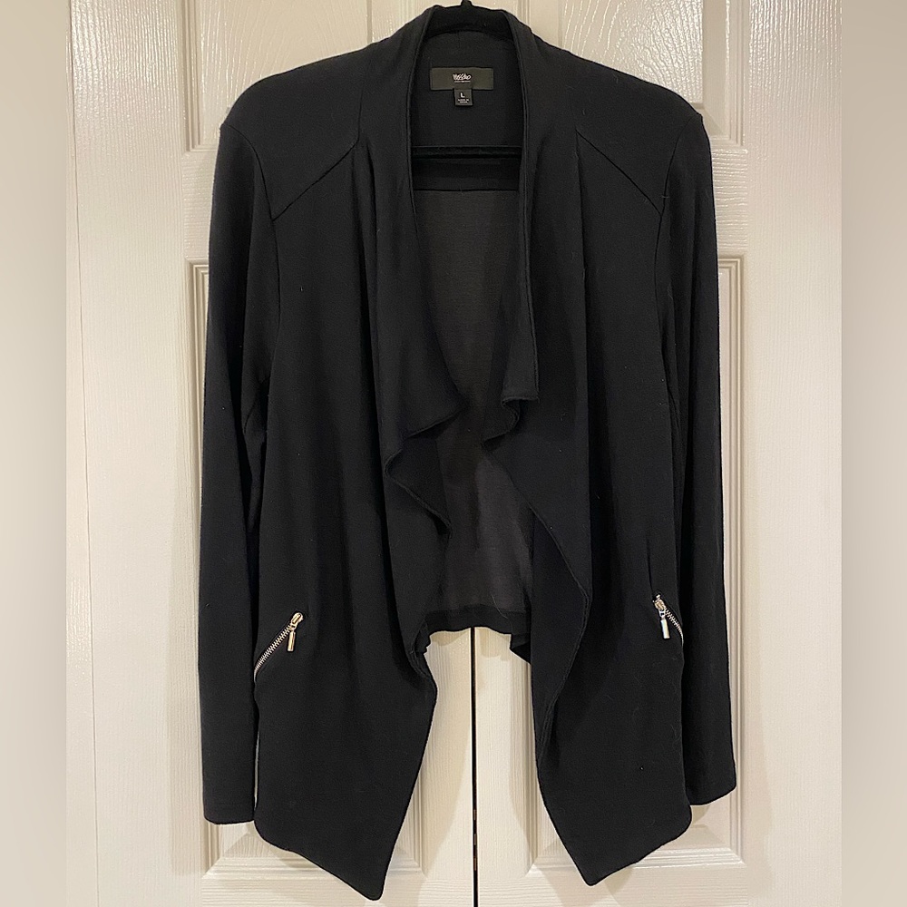 Mossimo Black Cardigan with Zipper Pockets